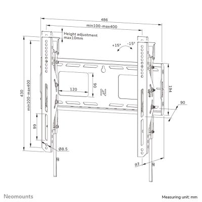 16. Neomounts WL35-750BL14 TV mount 190.5 cm (75") Black