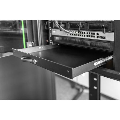 10. Keyboard shelf with lock 19" 1U Digitus black RAL 9005