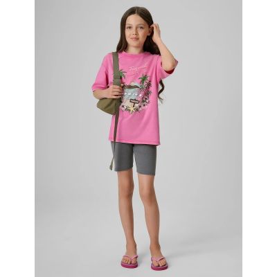 4. Girls' cotton T-shirt 4F 4FJRSS26TTSHF3981-54S