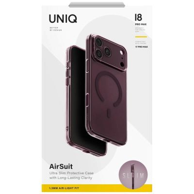 6. Uniq Airsuit Magclick Charging Case for iPhone 18 Pro Max / 17 Pro Max - Burgundy
