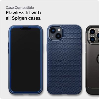10. Spigen ALM Glass FC Tempered Glass for iPhone 13 / 13 Pro / 14 - Black