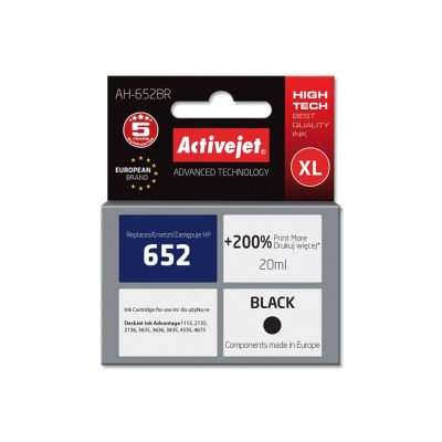 2. Activejet AH-652BR Ink (replaces HP 652 F6V25AE; Premium; 20 ml; black)