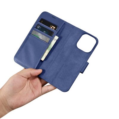 12. iCarer Wallet Case 2in1 Cover iPhone 14 Pro Leather Flip Case Anti-RFID blue (WMI14220726-BU)