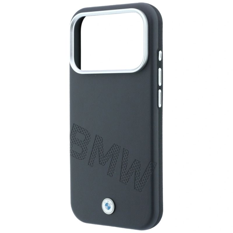 6. BMW Sign Inclined Deboss Letters MagSafe Case for iPhone 17 Pro Max / 18 Pro Max - Gray