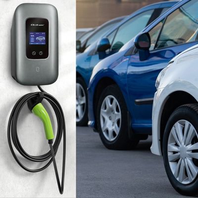 12. Qoltec EV Charging Station Type 2 for Electric and Hybrid Vehicles | 3 Phases | 22 kW | 32 A | Wi-Fi | LCD | RFID | Smart Life | TUYA | Wallbox | 5 m
