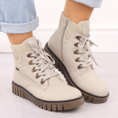 15. Waterproof beige women's hiking boots Rieker Y3433-60