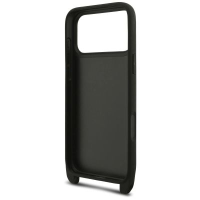 8. Karl Lagerfeld Saffiano Karl&Choupette Metal Pin CBDY Strap Case for iPhone 18 Pro / 17 Pro - Black