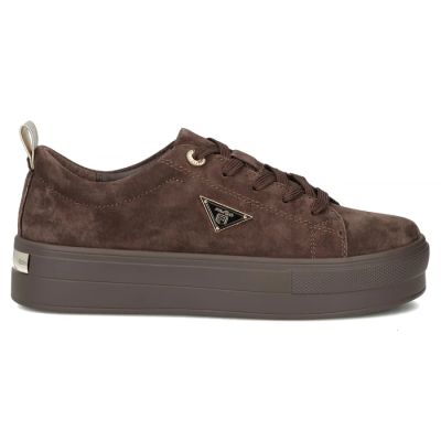 3. Women's leather platform sneakers, brown, Filippo DP3533