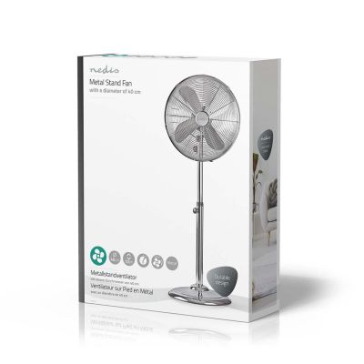 4. Nedis 50W chrome pedestal fan
