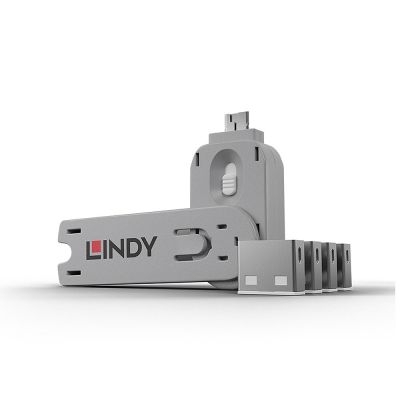 Lindy 40454 Port Blocker Port Blocker + USB Type-A Dongle White Acrylonitrile Butadiene Styrene (ABS) 5 pcs.