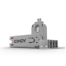 Lindy 40454 Port Blocker Port Blocker + USB Type-A Dongle White Acrylonitrile Butadiene Styrene (ABS) 5 pcs.