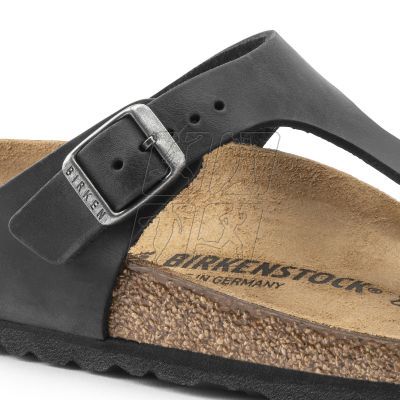 5. Birkenstock Gizeh NU Oiled Black Regular Women's/Men's Flip-Flops Oiled Leather for Wide Feet (0845251)