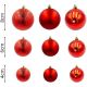 17. DECORATIVE PLASTIC BAUBLES SHATTERPROOF 46 PCS RED MICA