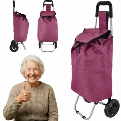 2. TROLLEY SHOPPING BAG ON WHEELS WITH FRAME 33L RED