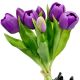 24. BOUQUET OF 7 PURPLE TULIPS 31 CM LIFE-LIKE SPRING DECORATION