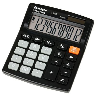 Eleven SDC-812NR black office calculator, replaces Citizen