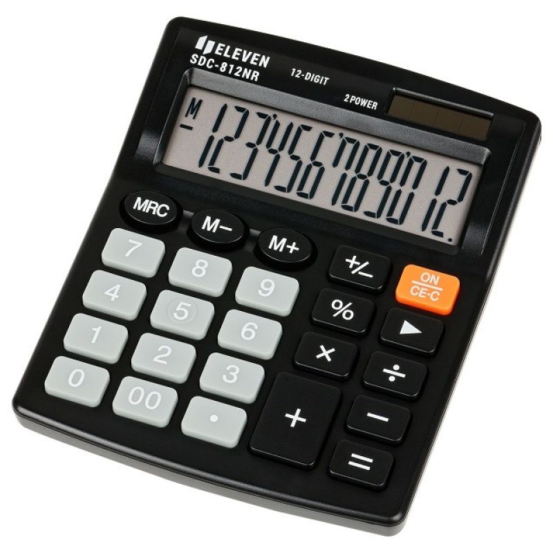 Eleven SDC-812NR black office calculator, replaces Citizen