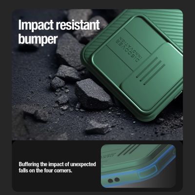10. Nillkin CamShield Pro armored case with camera cover for Samsung Galaxy S24+ - green