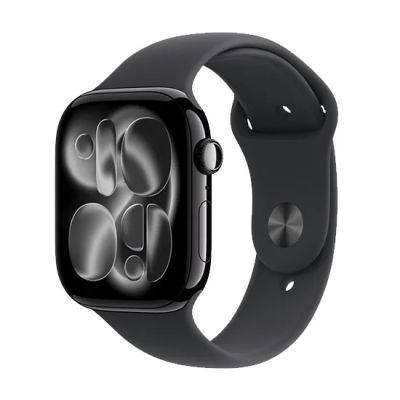3. Apple Watch Series 11 (2025) GPS 46mm Jet Black Aluminum Case with Sport Band S/M