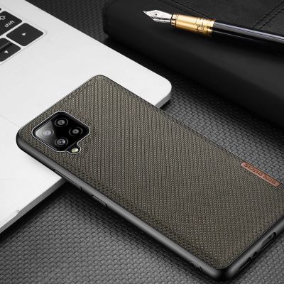 14. Dux Ducis Fino case covered with nylon material for Samsung Galaxy A42 5G green