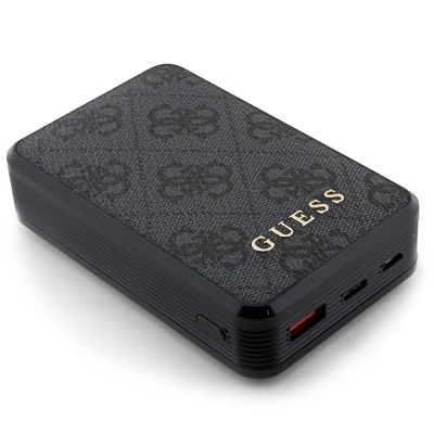 3. Guess Powerbank 18W GUPB10DP4GEGK 10000mAh black/black 4G Leather Metal Logo
