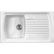 Ceramic sink, 1-bowl, with drainer ZCL_611N 5908212037829