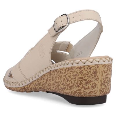 10. Rieker W RKR682 comfortable leather sandals beige