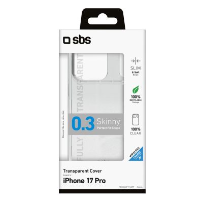 2. SBS Skinny Cover for iPhone 17 Pro - Transparent