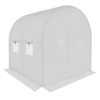 23. GREENHOUSE GARDEN TUNNEL 200x200x200CM PE STRUCTURE WHITE STEEL