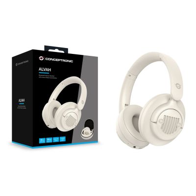 4. Conceptronic ALVAH02C Headphones/Headset Wired & Wireless Headband Music Bluetooth Cream