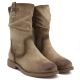 4. Women's insulated ankle boots with a ruffled upper, beige M.Daszyńskie SA296-5