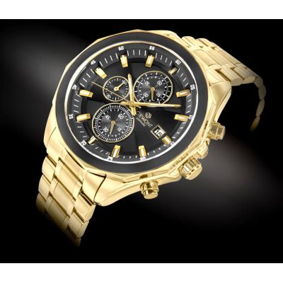 2. Men's Watch Giewont Chronograph Sapphire Gold Black GW7290-B4