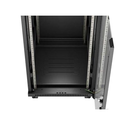 LANBERG FLOOR RACK CABINET 19" 24U 600X800 BLACK GLASS DOOR LCD (FLAT PACK) V2