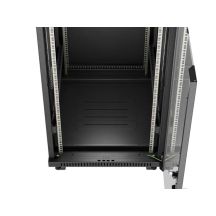 LANBERG FLOOR RACK CABINET 19" 24U 600X800 BLACK GLASS DOOR LCD (FLAT PACK) V2