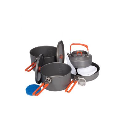 3. Fire-Maple Feast 4-Orange Camping Cookware Set