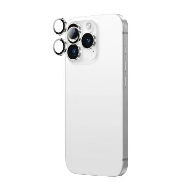 3. AmazingThing AR Aluminum 3 Lens Glass with Camera Lens Frame for iPhone 16 Pro / 16 Pro Max - Silver