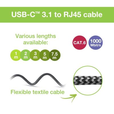 5. TECHLY USB-C TO GIGABIT ETHERNET RJ45 1M ADAPTER/NETWORK CABLE