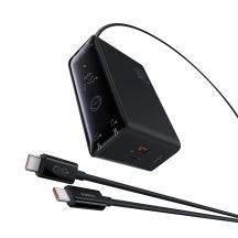 Baseus Digital GaN 3xUSB-C 1xUSB-A 240W Wall Charger with Power Cable - Black
