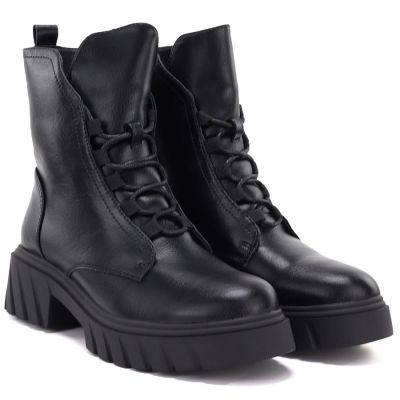 4. Women’s Black Block-Heel and Platform Ankle Boots Jezzi MR2502-9