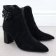3. Women's leather ankle boots with a decorative heel S.Barski 52-686