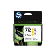 HP 712 DesignJet 3-Pack Yellow Ink Cartridges 29ml