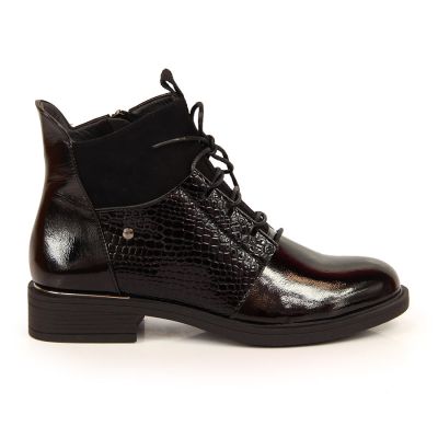 Vinceza W JAN135 patent leather ankle boots black 