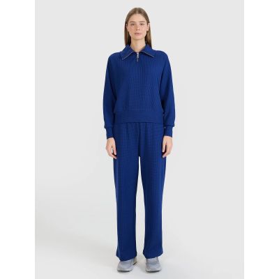 8. Women's oversized wide-leg trousers 4F 4FRSS25TTROF1397-31S