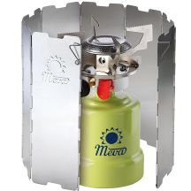 Wind shield for a camping stove burner - silver