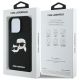 8. Karl Lagerfeld Silicone Case Heads Print MagSafe for iPhone 16 Pro Max - Black