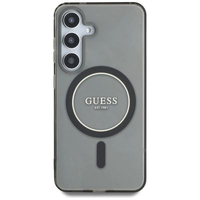 3. Guess Glitter Circle Classic Logo MagSafe case for Samsung Galaxy S25 black