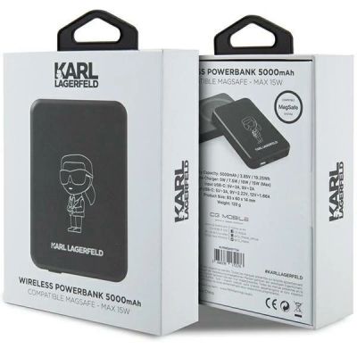 5. Karl Lagerfeld NFT Outline Ikonik MagSafe 5000mAh induction power bank - black
