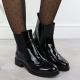31. Women's black worker boots with socks Sabatina