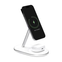 2in1 Puro Mag Station Wireless Charging Station for Phone and Headphones - White