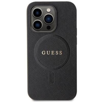 3. Guess GUHMP14LPSAHMCK case for iPhone 14 Pro - black Saffiano MagSafe